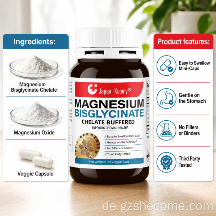 Shecome Magnesiumbisglycinat-Kapseln bauen Muskeln auf